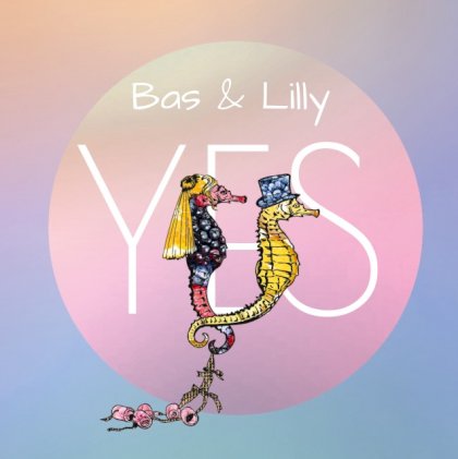 "Gevouwen trouwkaart "Zeepaardjes & Yes"