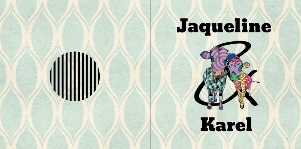 Gevouwen trouwkaart "Retro koeien" Gevouwen trouwkaart "Retro koeien"