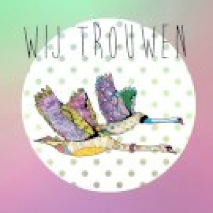 Gevouwen trouwkaart "Zwanen & stipjes" Gevouwen trouwkaart "Zwanen & stipjes"