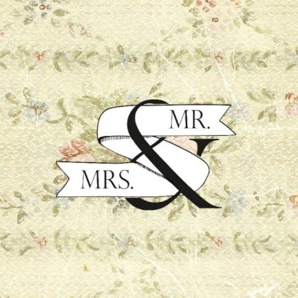 Gevouwen trouwkaart "Mr & Mrs bloemen"