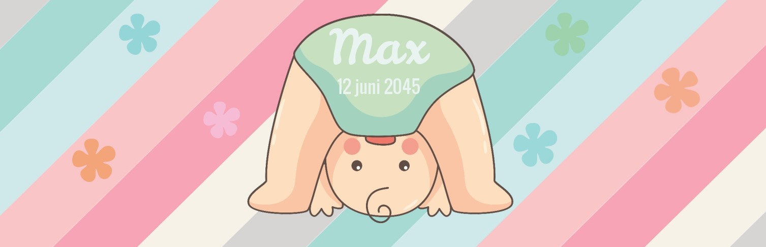 Geboortebanner "Retro baby" Geboortebanner "Retro baby"