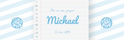 Banner "Schrijfpapier blauw"