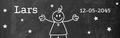 Geboorte banner op krijt Geboorte banner op krijt