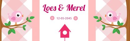 Geboortebanner "Vogeltjes op tak"