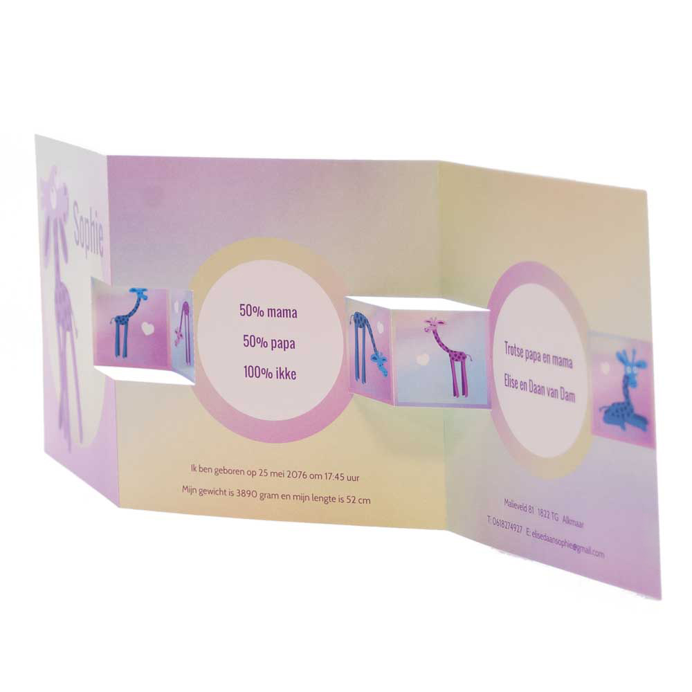 Drieluik kaart met giraffe Drieluik kaart met giraffe