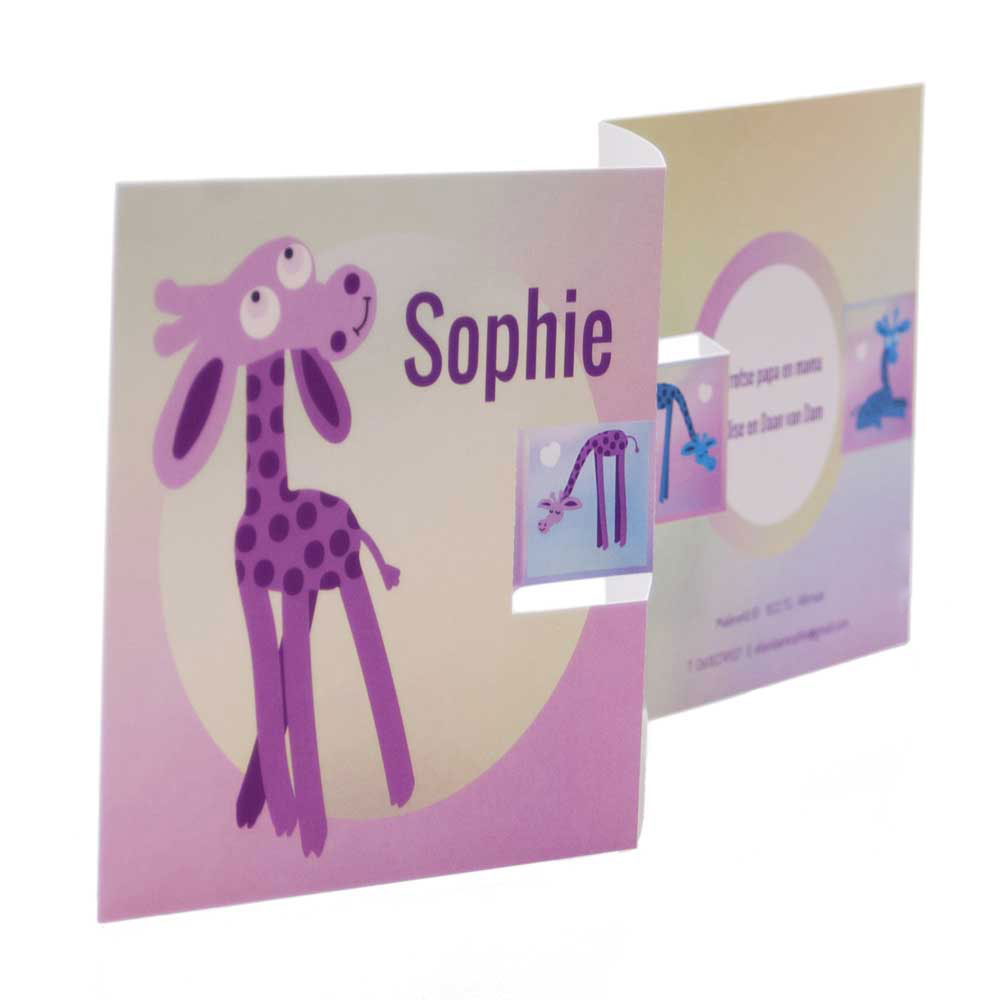 Drieluik kaart met giraffe Drieluik kaart met giraffe