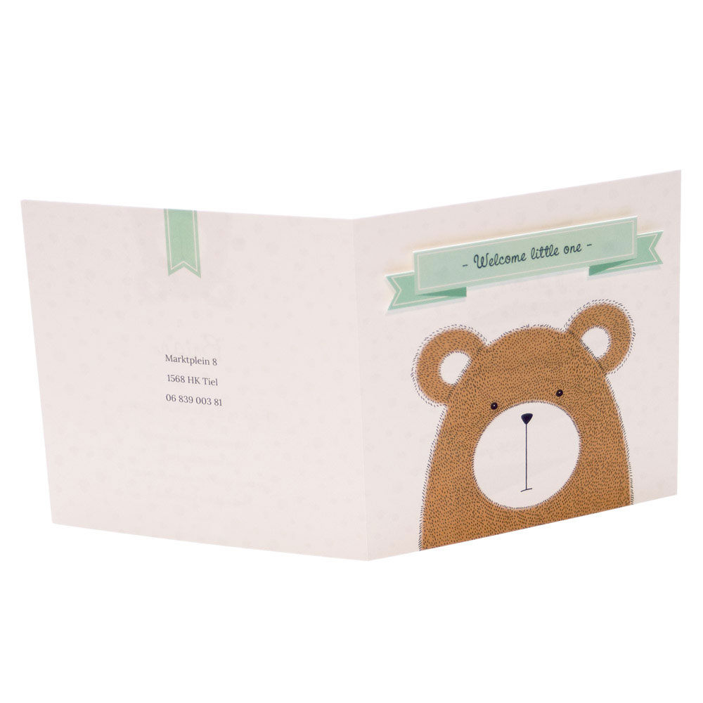 Gestanst geboortekaartje "Beertje" Gestanst geboortekaartje "Beertje"