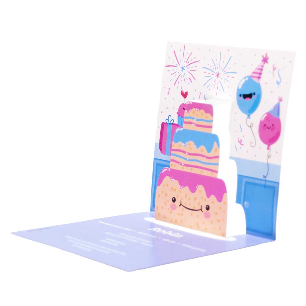 Gestanst geboortekaartje "Verjaardagstaart" Gestanst geboortekaartje "Verjaardagstaart"