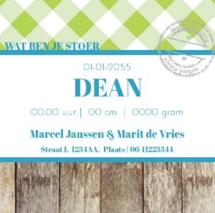 Puzzelkaart hout en groen linnen