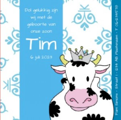 Puzzelkaart met koe Puzzelkaart met koe