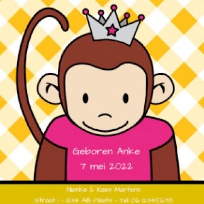 Puzzelkaart "Aapje Prinses"