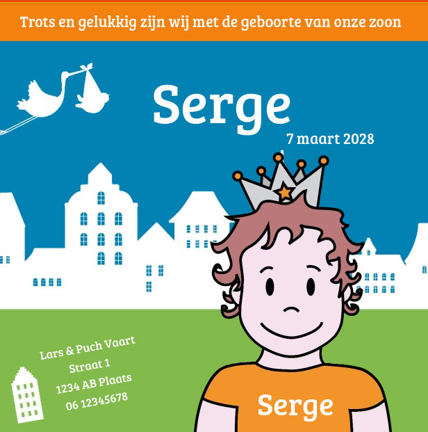 Puzzelkaart jongen met kroon Puzzelkaart jongen met kroon