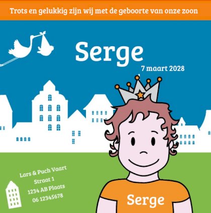 Puzzelkaart jongen met kroon Puzzelkaart jongen met kroon