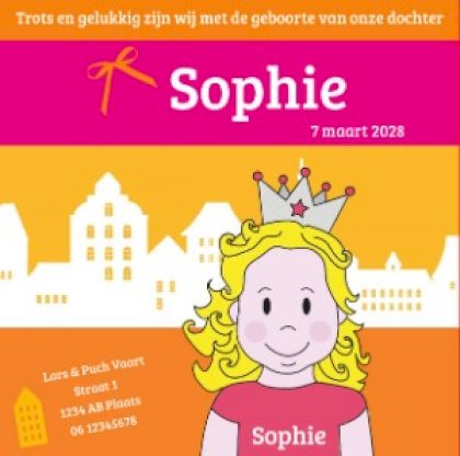 Puzzelkaart meisje met kroon