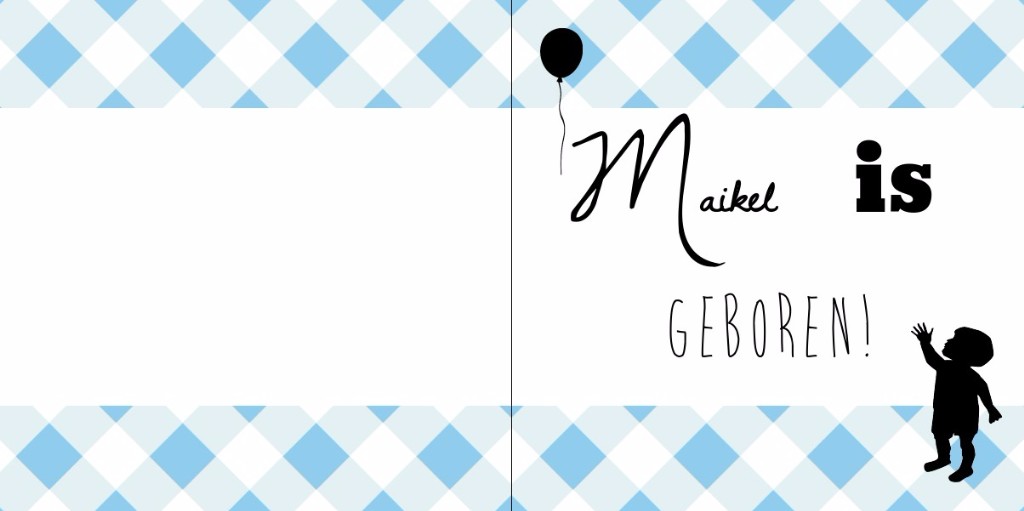 Gevouwen kaart "Jongen met ballon" Gevouwen kaart "Jongen met ballon"