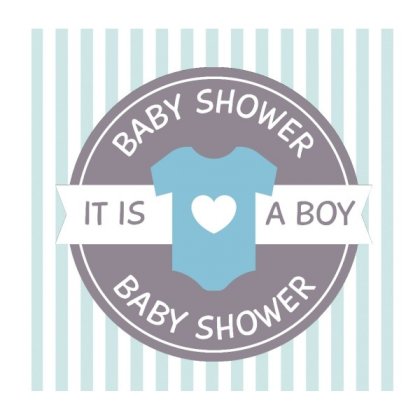 Geboortekaartje met jongens button op strepen