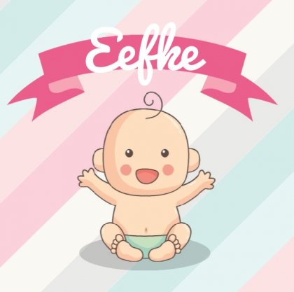 Gevouwen kaart "Baby op gekleurde strepen"