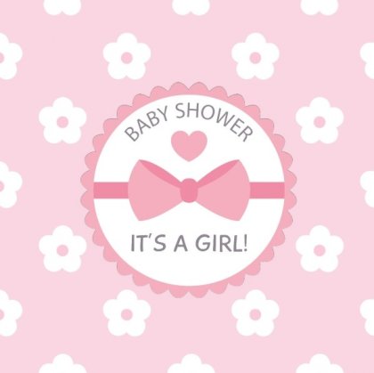 Geboortekaartje meisjes button op bloementjes