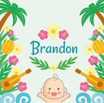 Gevouwen kaart "Tropical Baby"