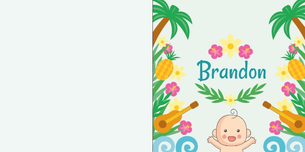 Gevouwen kaart "Tropical Baby" Gevouwen kaart "Tropical Baby"