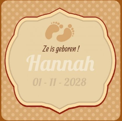 Geboortekaartje met voetjes op vintage achtergrond