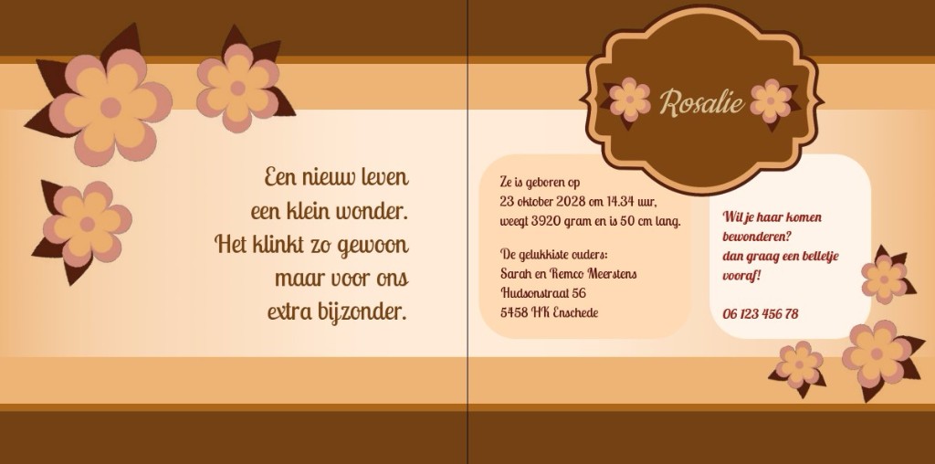 Gevouwen kaart "Bloemen in kader" Gevouwen kaart "Bloemen in kader"