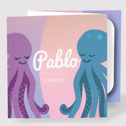 Drieluik kaart met octopus Drieluik kaart met octopus