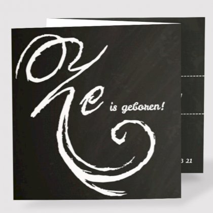 Drieluik fotokaart "Ze is geboren - Krijtbord"