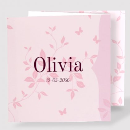 Drieluik fotokaart "Roze takjes"