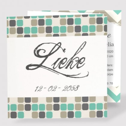 Drieluik kaart "Retro grijs/groen"