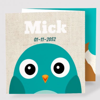 Drieluik kaart "Vogeltje blauw" Drieluik kaart "Vogeltje blauw"