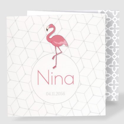 Drieluik kaart "Flamingo & Patroon" Drieluik kaart "Flamingo & Patroon"