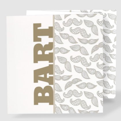 Drieluik kaart "Snorretje - bruin"