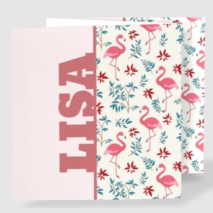 Drieluik kaart "Flamingo's"