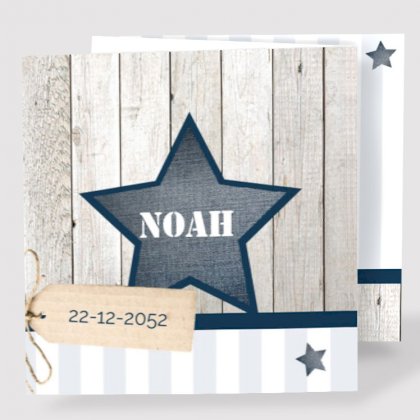 Drieluik kaart "Ster & Hout"