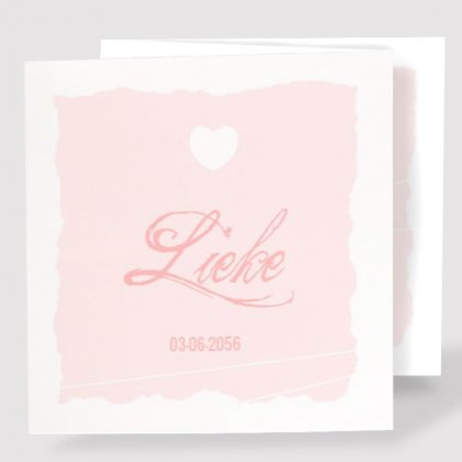 Drieluik kaart "Zacht roze"