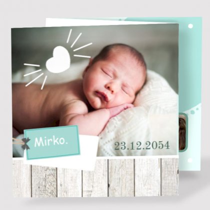 Drieluik fotokaart "Steigerhout & Mint"