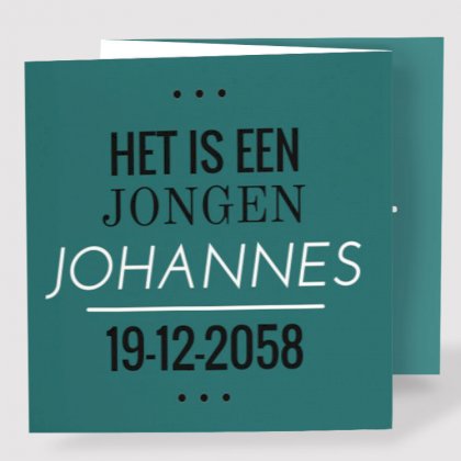 Drieluik kaart "Het is een jongen - groen"