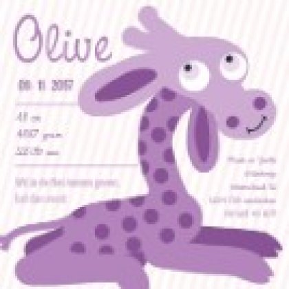 Magneetkaart "Paarse Giraffe"