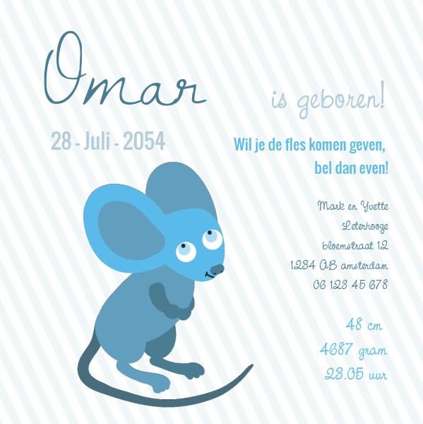 Magneetkaart "Blauwe muis" Magneetkaart "Blauwe muis"
