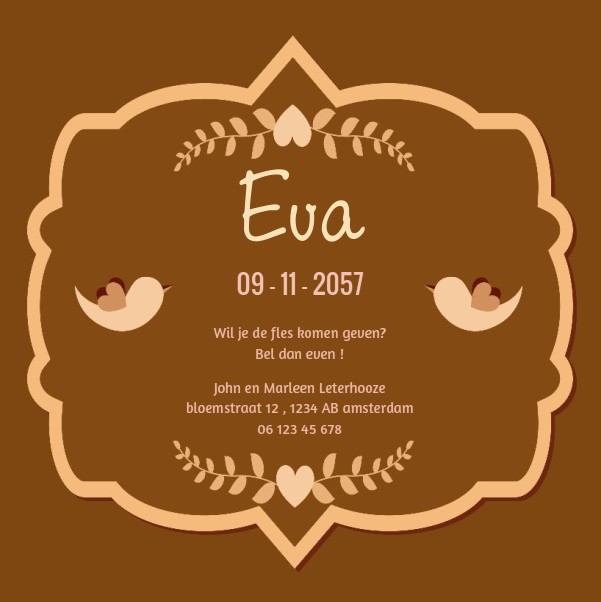 Magneetkaart "Vogels op bruine achtergrond" Magneetkaart "Vogels op bruine achtergrond"