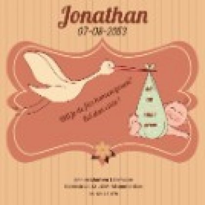 Magneetkaart "Baby en ooievaar"