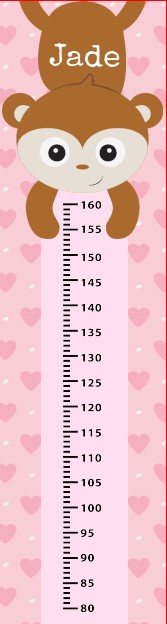 Groeimeter "Aapje roze" Groeimeter "Aapje roze"