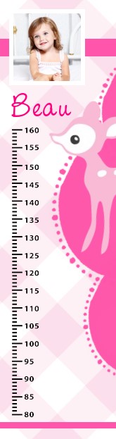 Foto groeimeter "Hertje roze" Foto groeimeter "Hertje roze"