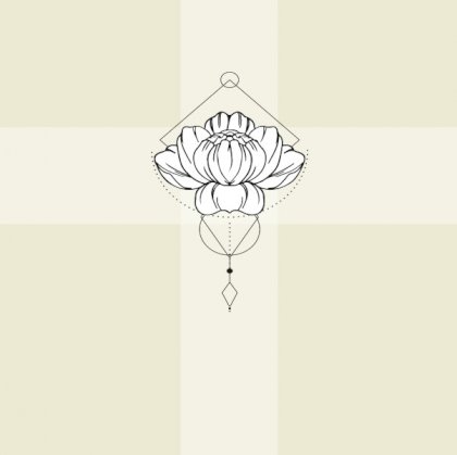 Gevouwen rouwkaart "Getekende bloem"