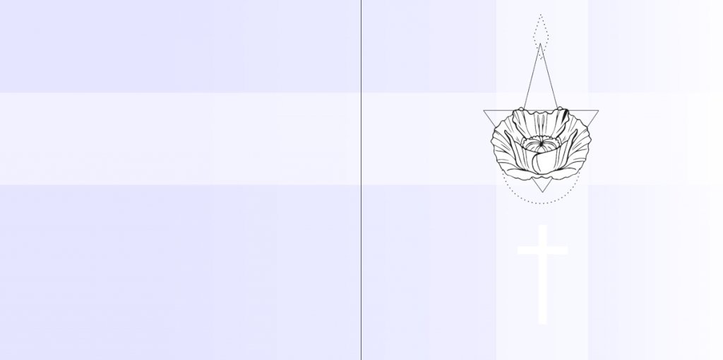 Gevouwen rouwkaart "Getekende bloem wit" Gevouwen rouwkaart "Getekende bloem wit"