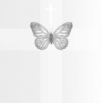 Gevouwen rouwkaart "Vlinder zwart/wit" Gevouwen rouwkaart "Vlinder zwart/wit"