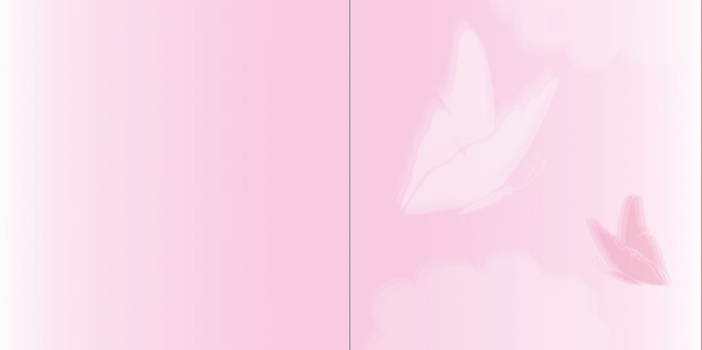 Gevouwen rouwkaart "Roze vlinders" Gevouwen rouwkaart "Roze vlinders"