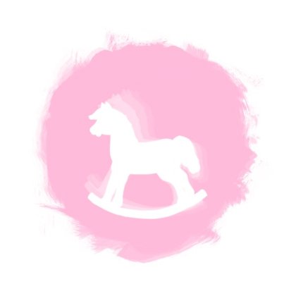 Kinder rouwkaart "Hobbelpaard roze"