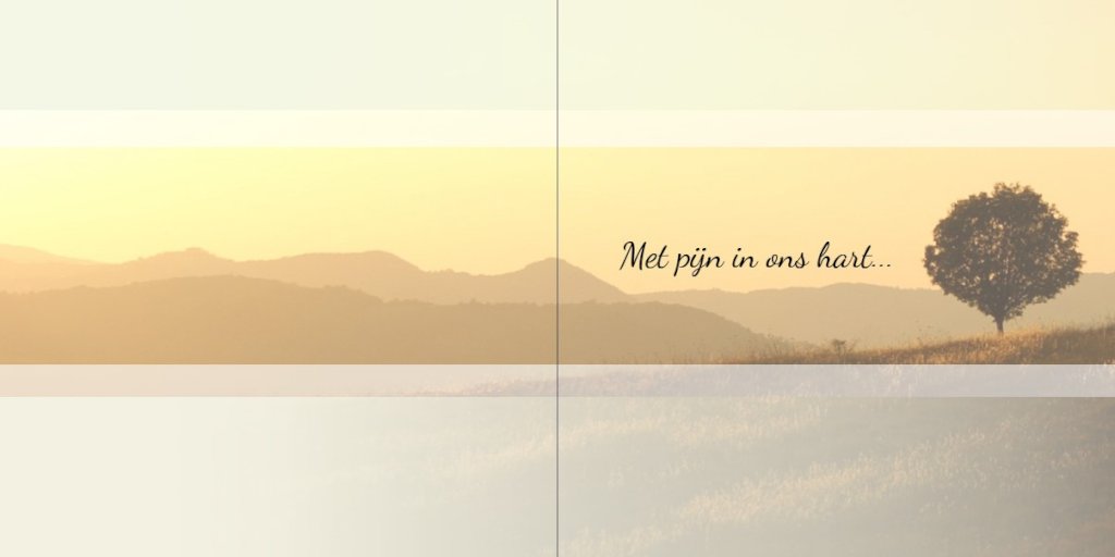 Gevouwen rouwkaart "Heuvellandschap boom" Gevouwen rouwkaart "Heuvellandschap boom"